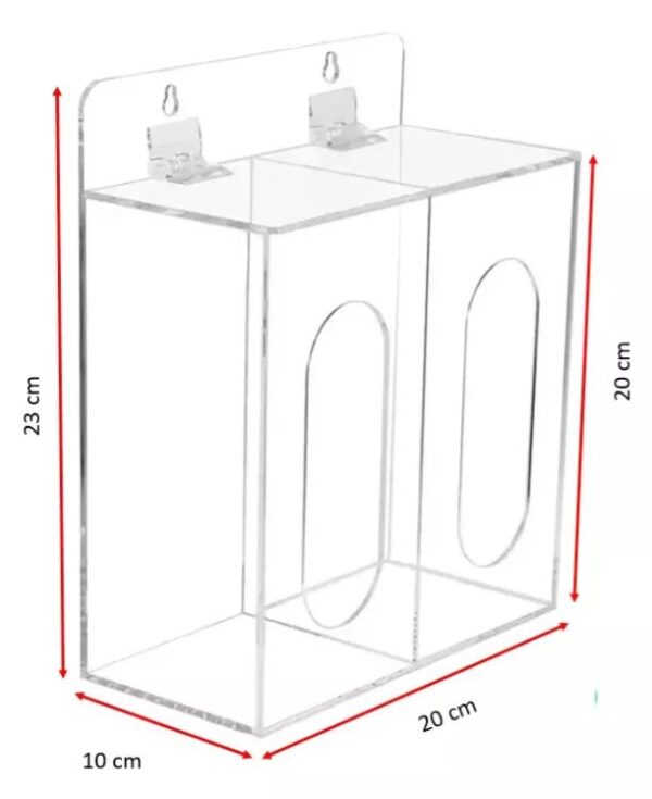 Dispensador Acrílico Con 2 Divisiones Cubrebocas, Cofias y mas - Imagen 2