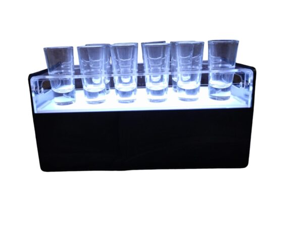 Porta shots Caja Acrilico para 12 Vasitos Con luz Led de un color - Imagen 3