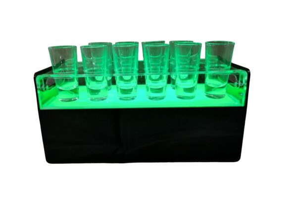 Porta shots Caja Acrilico para 12 Vasitos Con luz Led de un color - Imagen 5