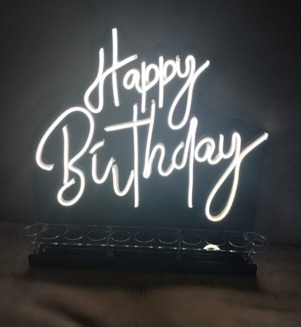 Porta Shots De Acrílico Happy Birthday neon LED - Imagen 5