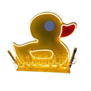 Porta Shots De Acrílico "PATO" Luz Neon Led 40cm