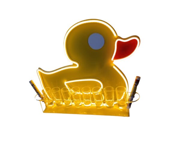 Porta Shots De Acrílico "PATO" Luz Neon Led 40cm