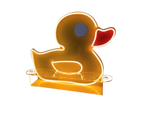 Porta Shots De Acrílico "PATO" Luz Neon Led 40cm - Imagen 4