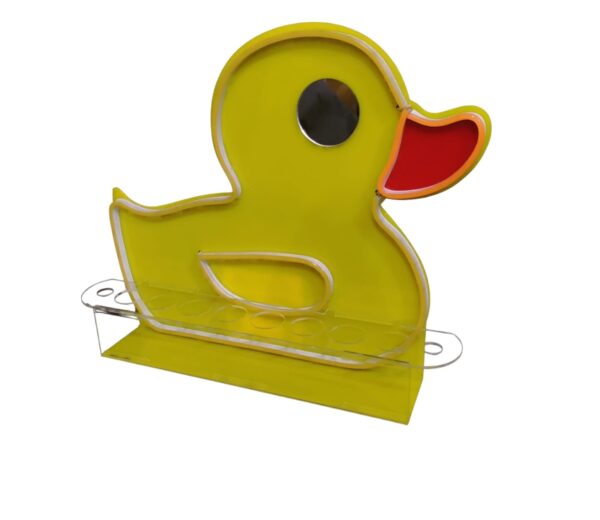 Porta Shots De Acrílico "PATO" Luz Neon Led 40cm - Imagen 2